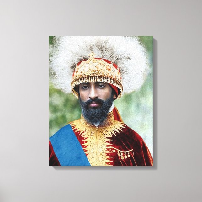 Photo of King Haile Selassie of Ethiopia Canvas Print (Front)
