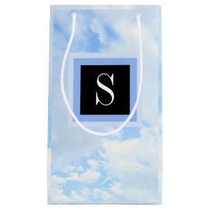 Photo of Light Blue Cloudy Sky with Single Initial Small Gift Bag