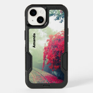 Photo of Misty Train Tracks & Red Tree OtterBox iPhone 14 Case