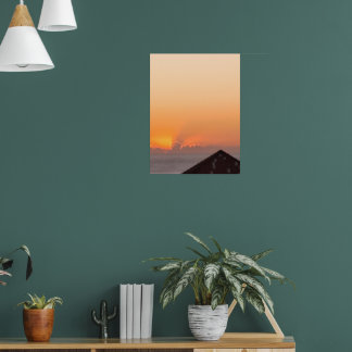 photo of morning sunrise over the ocean poster