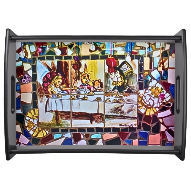 photo of mosaic Mad Tea party Serving Tray (Front)