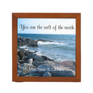 Photo of Ocean Salt of the Earth Bible Verse Desk Organizer