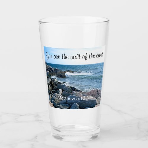 Photo of Ocean Salt of the Earth Bible Verse Glass