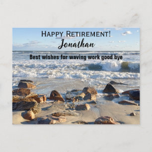 Photo of Ocean Waves Retirement Custom Name Postcard