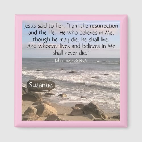 Photo of Ocean With Resurrection Scripture Easter  Magnet