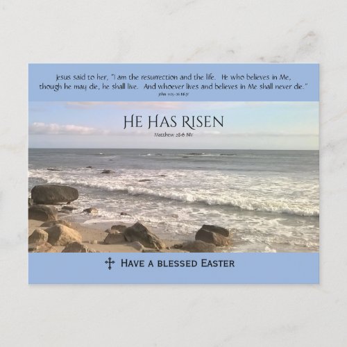 Photo of Ocean With Resurrection Scriptures Easter Holiday Postcard