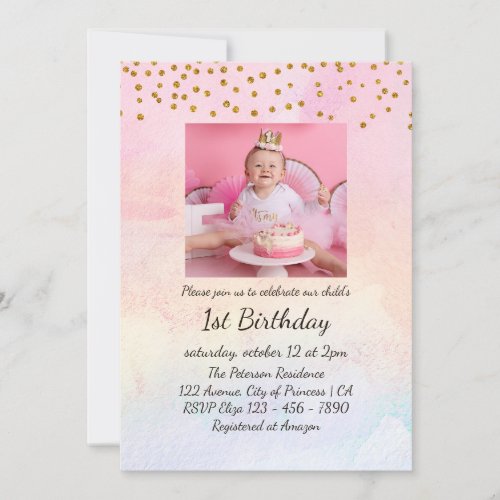 Photo of Our Princess 1st Birthday Invitation