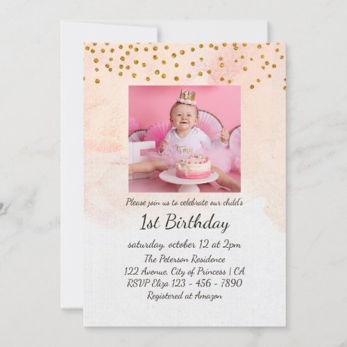 Photo of Our Princess 1st Birthday Invitation