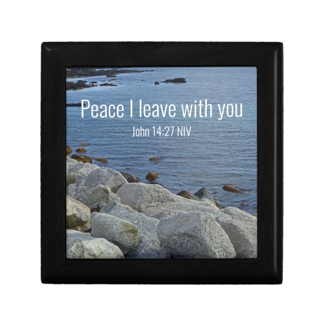 Photo of Peaceful Blue Atlantic Ocean Bible Verse Gift Box (Front)