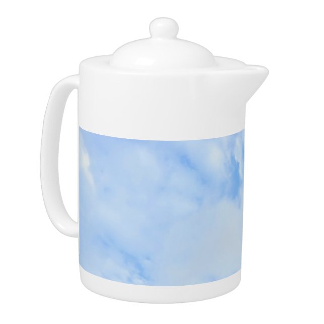 Photo of Peaceful Light Blue Sky Simple Teapot (Left)