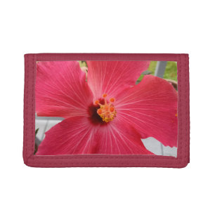 Photo of Pink Beautiful Hibiscus Flower Trifold Wallet