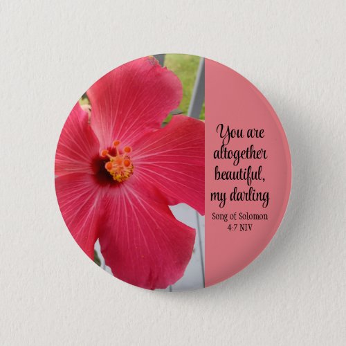 Photo of Pink Flower Song of Solomon Bible Verse Button
