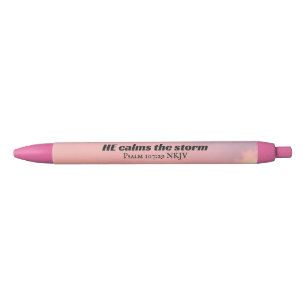 Photo of Pink Sky He Calms the Storm Bible Verse Pen