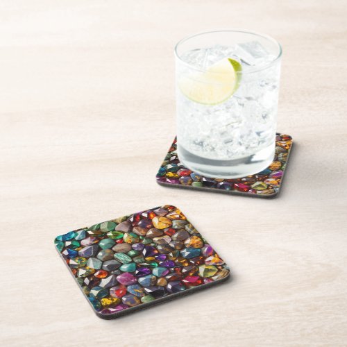 Photo of precious stones beverage coaster