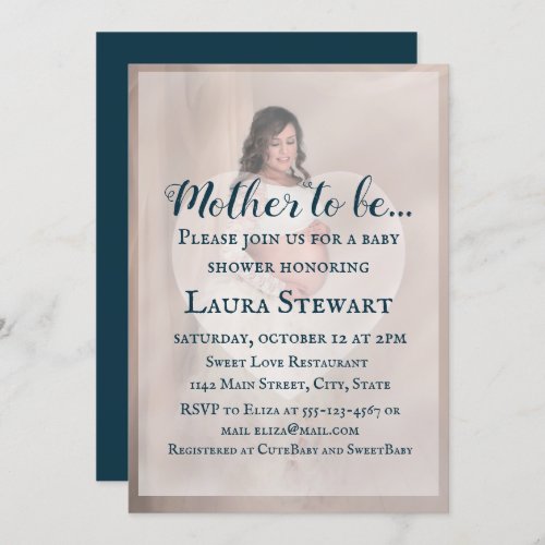 Photo of Pregnant Woman _ Baby Shower Invitation