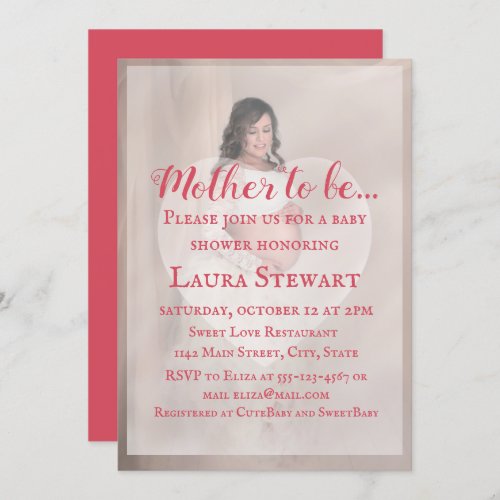 Photo of Pregnant Woman _ Baby Shower Invitation