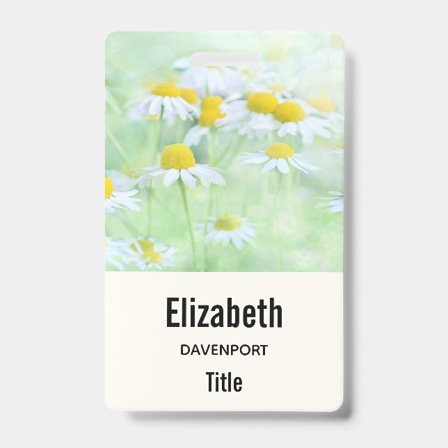Photo of Pretty Daisies in a Field Badge (Front)