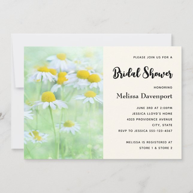 Photo of Pretty Daisies in a Field Bridal Invitation (Front)