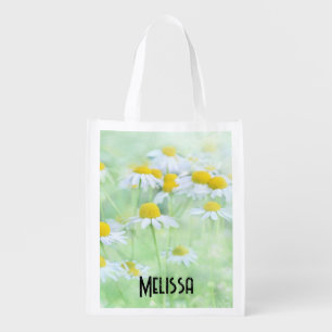Photo of Pretty Daisies in a Field Grocery Bag