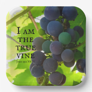 Photo of Purple Grapes Gospel of John Bible Verse Paper Plates