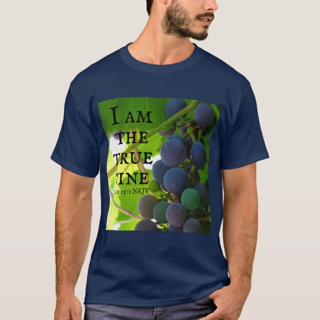 Photo of Purple Grapes Gospel of John Bible Verse T-Shirt (Front)
