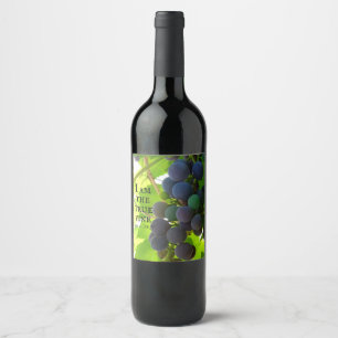Photo of Purple Grapes Gospel of John Bible Verse Wine Label