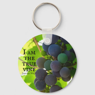 Photo of Purple Grapes Gospel of John Bible Verses Keychain