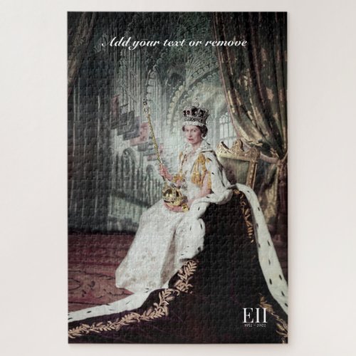 Photo of Queen Elizabeth II on her Coronation Day Jigsaw Puzzle