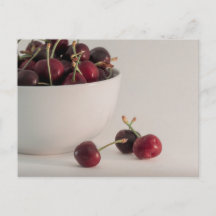 Photo Of Red Fresh Cherries Bowl In Muted Tones