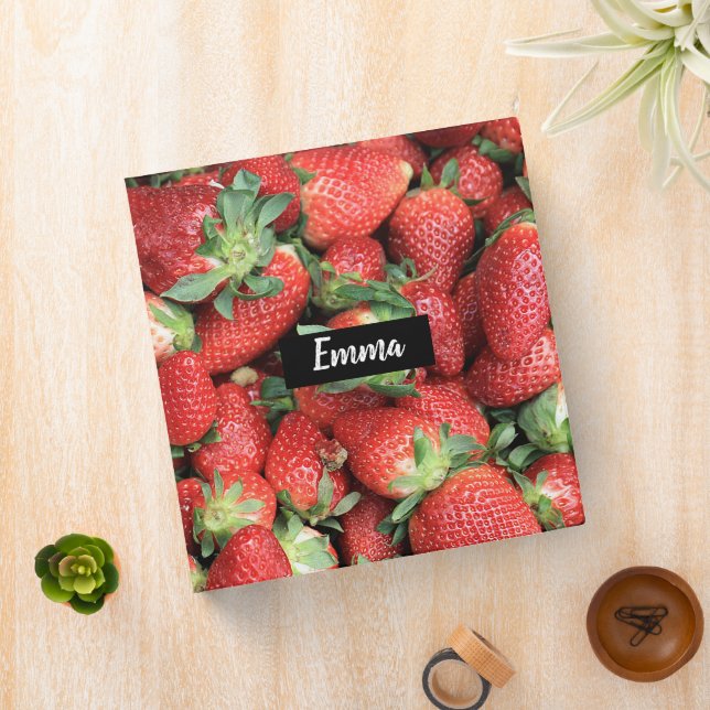 Photo of Red Juicy Strawberries 3 Ring Binder (In Situ)