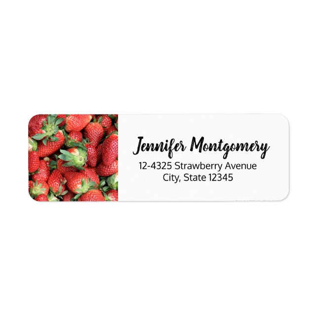 Photo of Red Juicy Strawberries Label (Front)