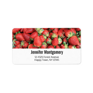 Photo of Red Juicy Strawberries Label
