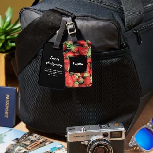 Photo of Red Juicy Strawberries Luggage Tag