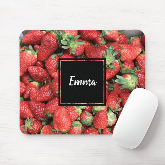 Photo of Red Juicy Strawberries Mouse Pad (With Mouse)