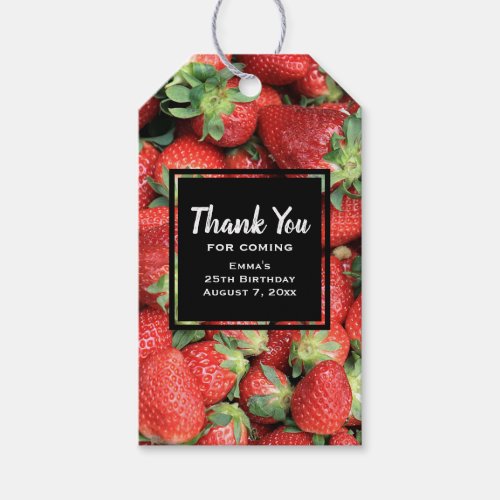 Photo of Red Juicy Strawberries  Thank You Gift Tags