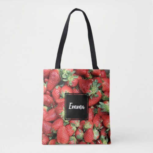 Photo of Red Juicy Strawberries Tote Bag