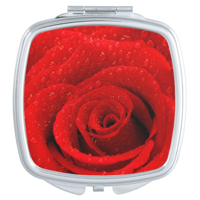 Photo of Red Rose Background Vanity Mirror (Front)