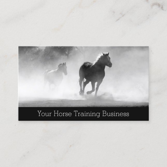 Photo of Running Horses - Trainer - Business Card (Front)