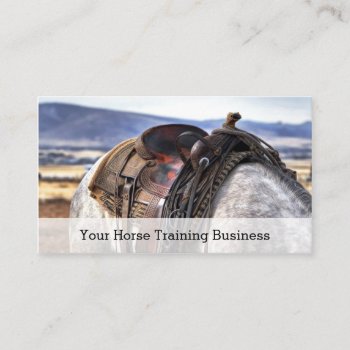 Photo Of Saddle & Horse - Trainer - Business Card by ImageAustralia at Zazzle