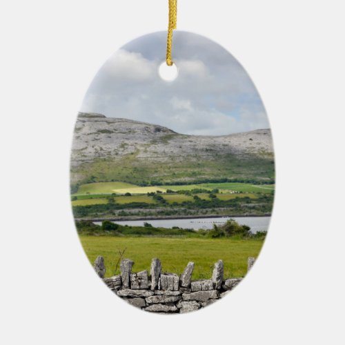 Photo of scenic Burren County Claire Ireland Ceramic Ornament