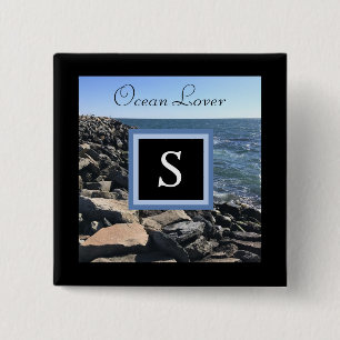 Photo of Sea Waves and Rocks Initial Frame Black Button