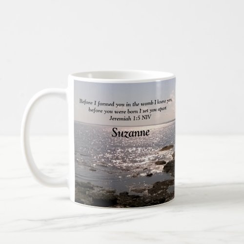 Photo of Sea with Jeremiah 15 God Knew You Verse Coffee Mug