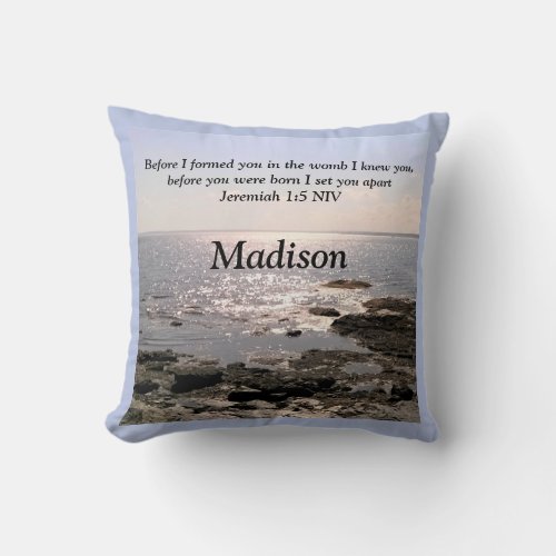 Photo of Sea With Jeremiah 15 God Knew You Verse Throw Pillow