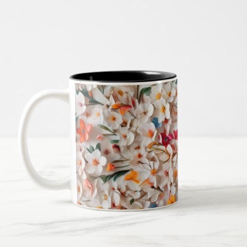 Photo of seamless tiny flowers Two_Tone coffee mug