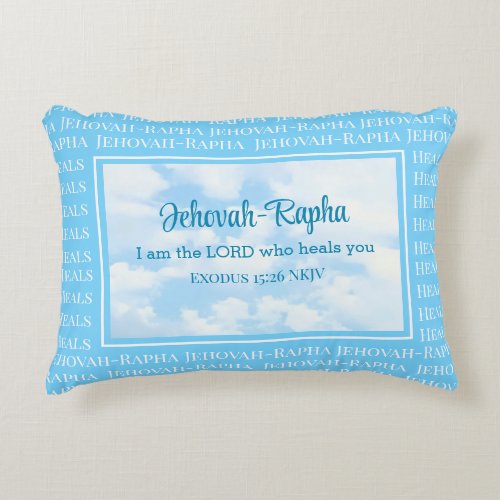 Photo of Sky I am the Lord Who Heals Bible Verse Accent Pillow