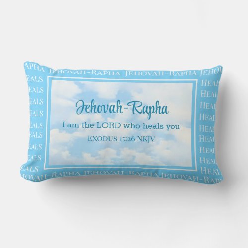 Photo of Sky I am the Lord Who Heals Bible Verse Lumbar Pillow