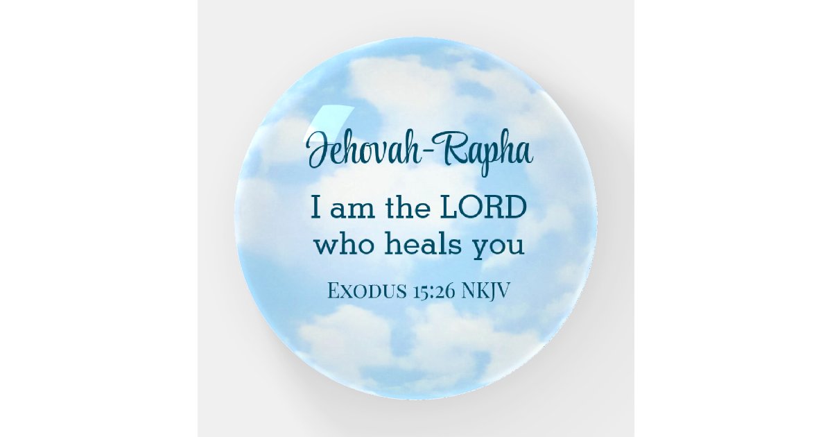 Glass Paperweights Scripture Photo of Sky I am the Lord Who Heals Bible Verse Paperweight | Zazzle