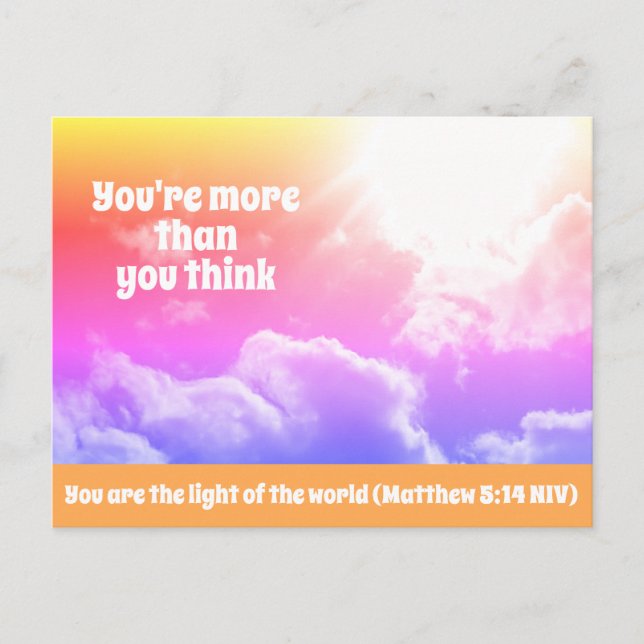 Photo of Sky You Are the Light of the World Orange Postcard (Front)