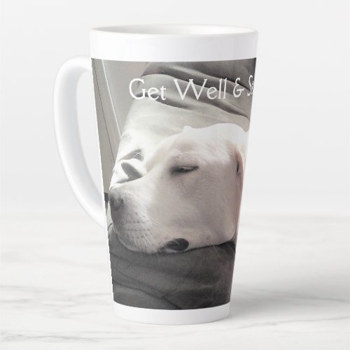 Photo of Sleeping White Labrador Mix Puppy Dog Latte Mug