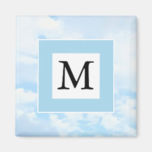 Photo of Soft Blue Sky Custom Single Initial Magnet